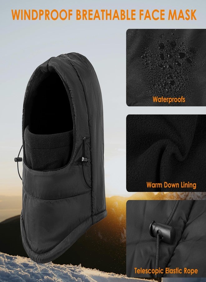 Tyzrdnac Balaclava Ski Mask Fleece Lining Windproof Warm Adjustable Thermal Winter Cold Weather Face Mask for Men Women Black - Image 2